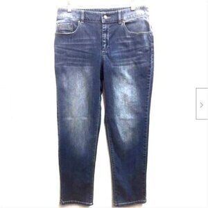 Chico's size 1 Regular Platinum Denim Blue Jeans Misses 8 33 x 28 Medium Wash